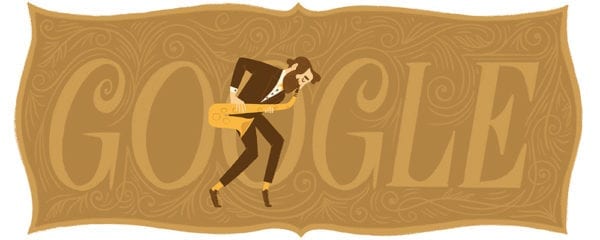 Adolphe Sax - 201º aniversário no Google doodle